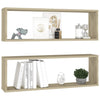 Kuutioseinähyllyt 2 kpl Sonoma-tammi 80x15x26,5 cm tekninen puu