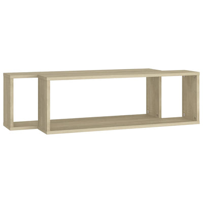 Kuutioseinähyllyt 2 kpl Sonoma-tammi 80x15x26,5 cm tekninen puu