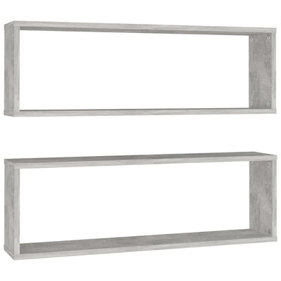 Kuutioseinähyllyt 2 kpl harmaa 80x15x26,5 cm tekninen puu