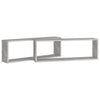 Kuutioseinähyllyt 2 kpl harmaa 80x15x26,5 cm tekninen puu