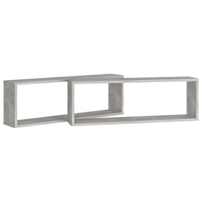 Kuutioseinähyllyt 2 kpl harmaa 80x15x26,5 cm tekninen puu