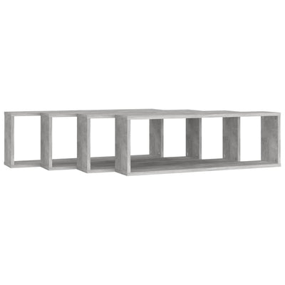 Kuutioseinähyllyt 4 kpl harmaa 80x15x26,5 cm tekninen puu