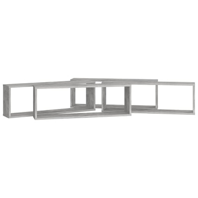 Kuutioseinähyllyt 4 kpl harmaa 80x15x26,5 cm tekninen puu