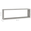 Kuutioseinähyllyt 6 kpl betoninharmaa 80x15x26,5 cm lastulevy