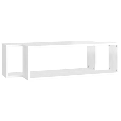 Kuutioseinähyllyt 2 kpl korkeak. valk. 80x15x26,5 cm lastulevy