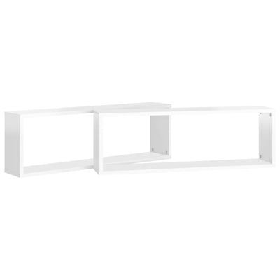 Kuutioseinähyllyt 2 kpl korkeak. valk. 80x15x26,5 cm lastulevy