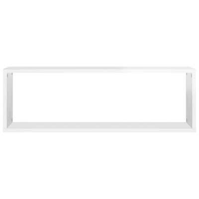 Kuutioseinähyllyt 2 kpl korkeak. valk. 80x15x26,5 cm lastulevy