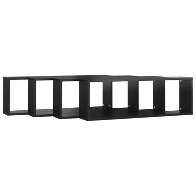 Kuutioseinähyllyt 4 kpl korkeak. musta 80x15x26,5 cm lastulevy