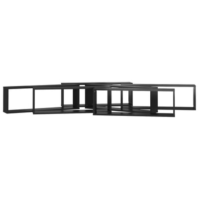 Kuutioseinähyllyt 6 kpl korkeak. musta 80x15x26,5 cm lastulevy