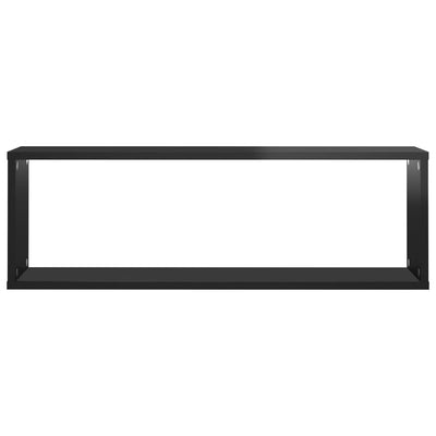 Kuutioseinähyllyt 6 kpl korkeak. musta 80x15x26,5 cm lastulevy