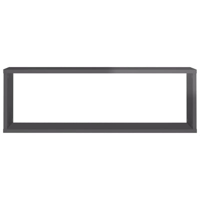 Kuutioseinähyllyt 2 kpl korkeak. harmaa 80x15x26,5 cm lastulevy
