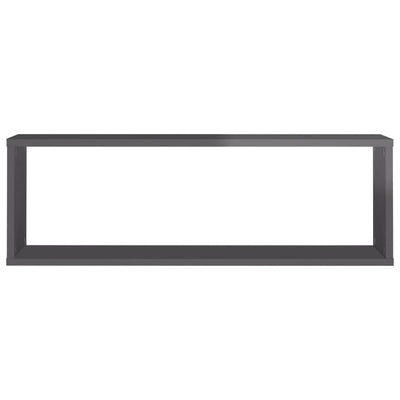 Kuutioseinähyllyt 6 kpl korkeak. harmaa 80x15x26,5 cm lastulevy