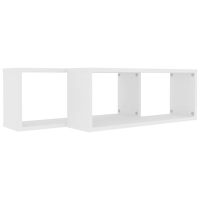 Kuutioseinähyllyt 2 kpl valkoinen 60x15x23 cm tekninen puu