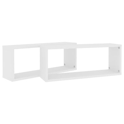 Kuutioseinähyllyt 2 kpl valkoinen 60x15x23 cm tekninen puu