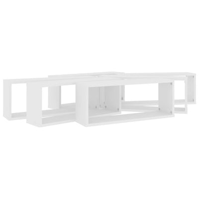 Kuutioseinähyllyt 6 kpl valkoinen 60x15x23 cm tekninen puu