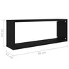 Kuutioseinähyllyt 6 kpl musta 60x15x23 cm tekninen puu