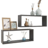 Kuutioseinähyllyt 2 kpl harmaa 60x15x23 cm tekninen puu
