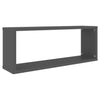 Kuutioseinähyllyt 2 kpl harmaa 60x15x23 cm tekninen puu