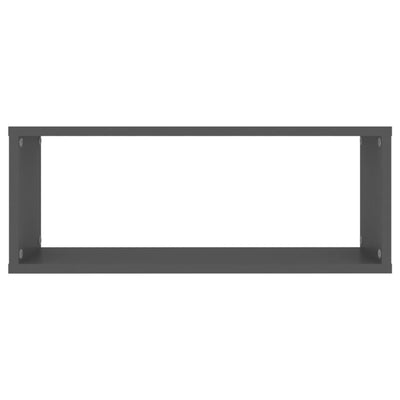 Kuutioseinähyllyt 2 kpl harmaa 60x15x23 cm tekninen puu