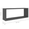 Kuutioseinähyllyt 2 kpl harmaa 60x15x23 cm tekninen puu