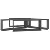 Kuutioseinähyllyt 4 kpl harmaa 60x15x23 cm tekninen puu