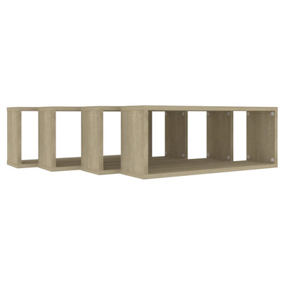 Kuutioseinähyllyt 4 kpl Sonoma-tammi 60x15x23 cm tekninen puu