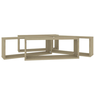 Kuutioseinähyllyt 4 kpl Sonoma-tammi 60x15x23 cm tekninen puu
