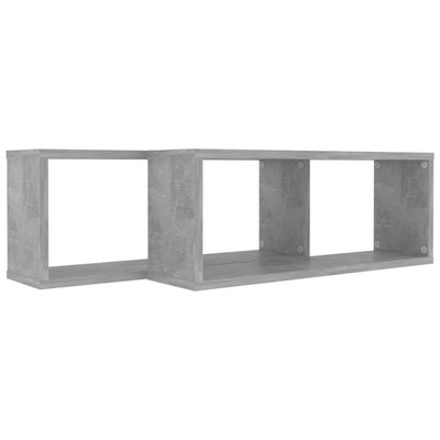 Kuutioseinähyllyt 2 kpl betoninharmaa 60x15x23 cm tekninen puu