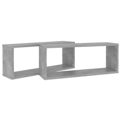 Kuutioseinähyllyt 2 kpl betoninharmaa 60x15x23 cm tekninen puu