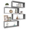 Kuutioseinähyllyt 4 kpl betoninharmaa 60x15x23 cm tekninen puu