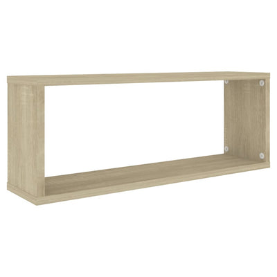 Kuutioseinähyllyt 2 kpl valk. ja Sonoma-tammi 60x15x23 cm puu