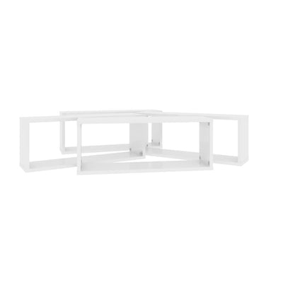 Kuutioseinähyllyt 2 kpl korkeak. valk. 60x15x23 cm tekninen puu