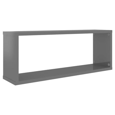 Kuutioseinähyllyt 2 kpl korkeak. harmaa 60x15x23cm tekninen puu