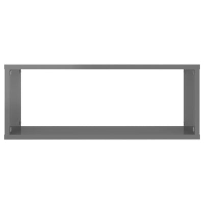 Kuutioseinähyllyt 2 kpl korkeak. harmaa 60x15x23cm tekninen puu