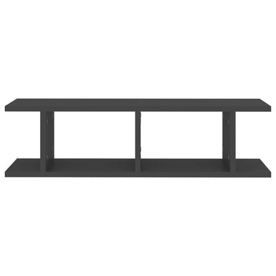 Seinähyllyt 2 kpl harmaa 75x18x20 cm tekninen puu