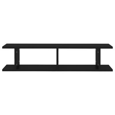 Seinähyllyt 2 kpl musta 90x18x20 cm lastulevy