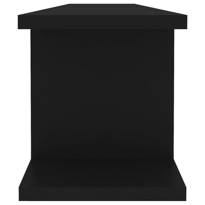 Seinähyllyt 2 kpl musta 90x18x20 cm lastulevy