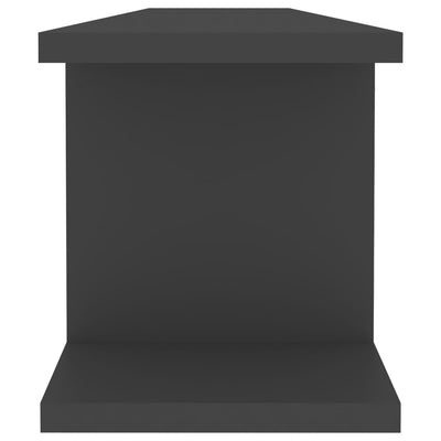 Seinähyllyt 2 kpl harmaa 90x18x20 cm tekninen puu