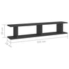 Seinähyllyt 2 kpl harmaa 105x18x20 cm tekninen puu