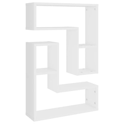 Seinähyllyt 2 kpl valkoinen 50x15x50 cm tekninen puu