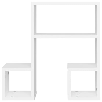 Seinähyllyt 2 kpl valkoinen 50x15x50 cm tekninen puu