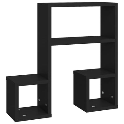 Seinähyllyt 2 kpl musta 50x15x50 cm lastulevy