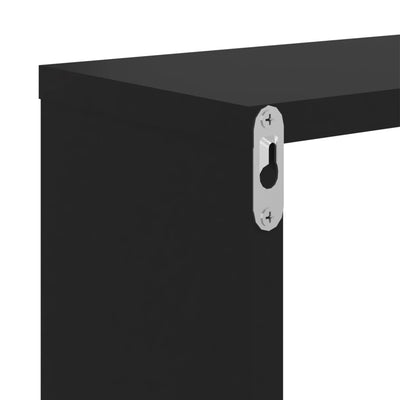 Seinähyllyt 2 kpl musta 50x15x50 cm lastulevy