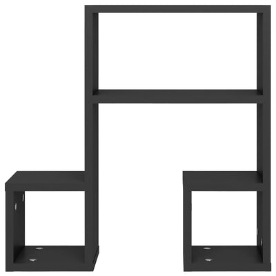 Seinähyllyt 2 kpl harmaa 50x15x50 cm tekninen puu