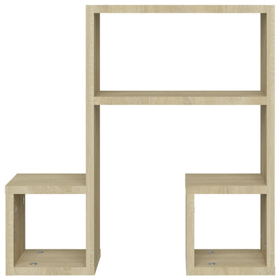 Seinähyllyt 2 kpl Sonoma-tammi 50x15x50 cm lastulevy
