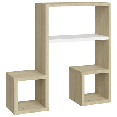 Seinähyllyt 2 kpl valk. ja Sonoma-tammi 50x15x50 cm lastulevy