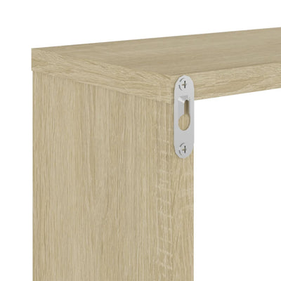 Seinähyllyt 2 kpl valk. ja Sonoma-tammi 50x15x50 cm lastulevy
