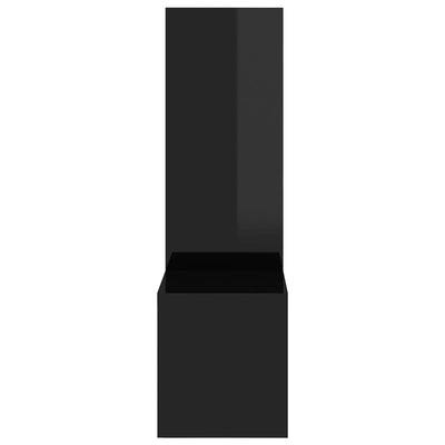 Seinähyllyt 2 kpl korkeakiilto musta 50x15x50 cm tekninen puu