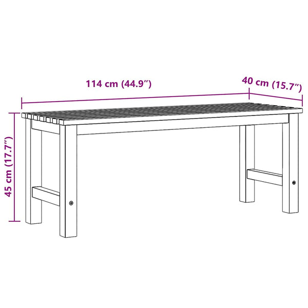 Puutarhapenkki 114 cm täysi tiikki