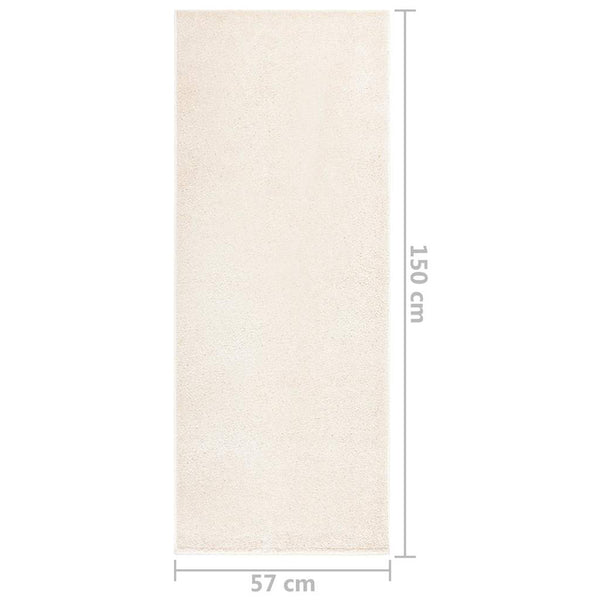 Pehmeänukkainen matto liukumaton 57x150 cm beige